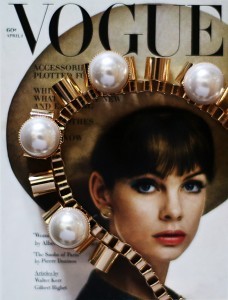 PEARL FASHION: Vintage Vogue Cover and Pearl Jewelry Décor Makes Art