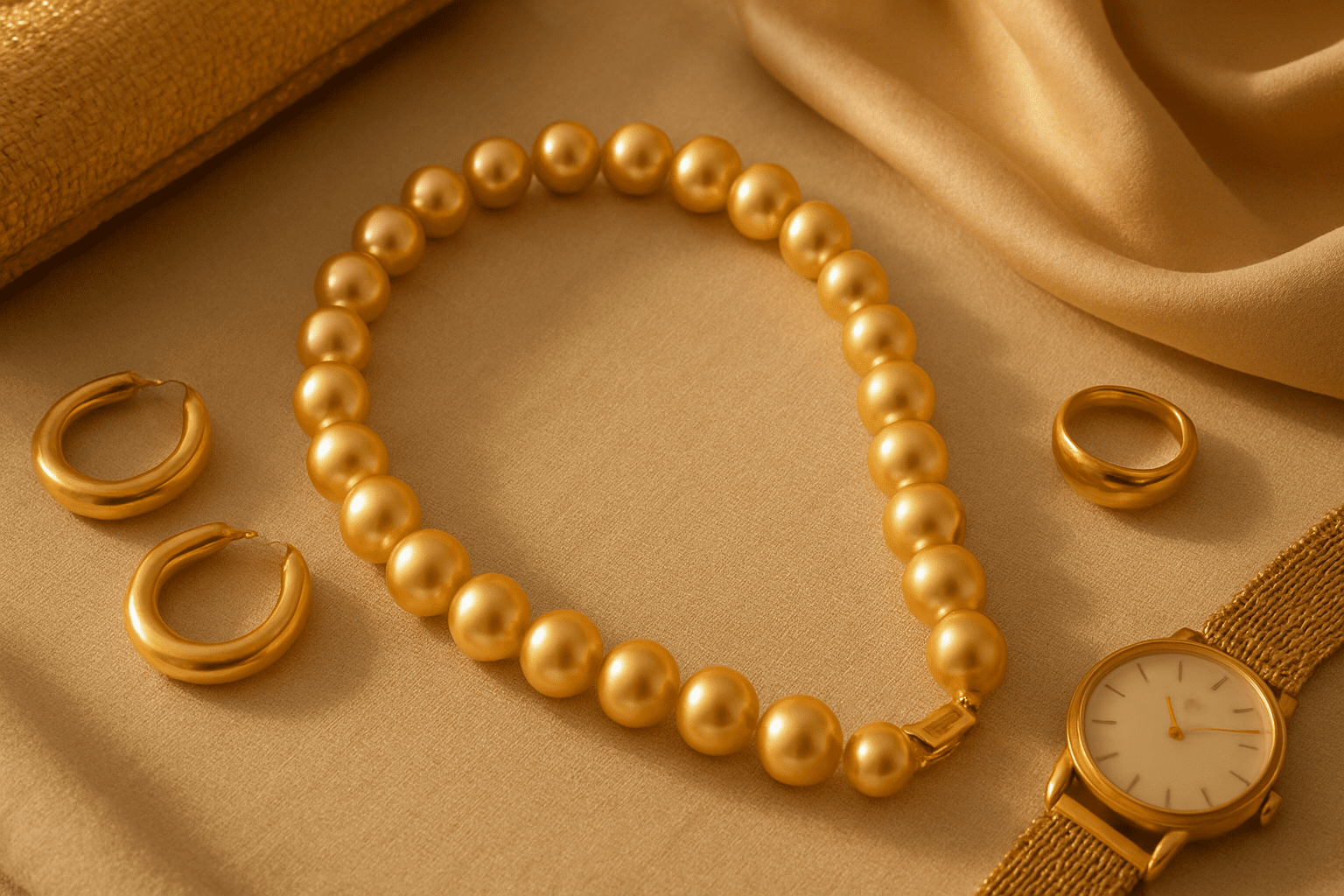 Styling van gouden parels