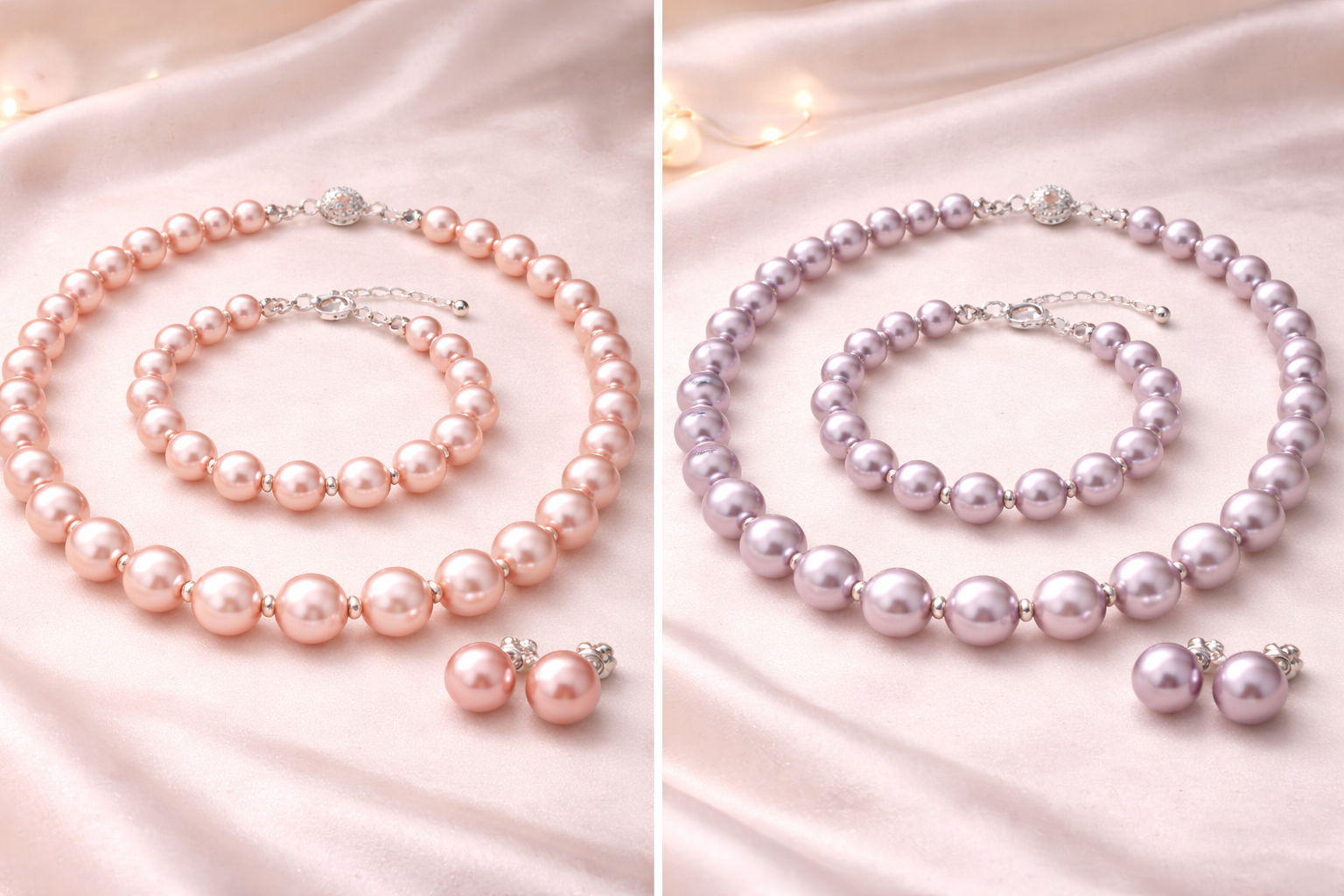 pearlsonly-blog-109-image-6-pearl - Roze en lavendel parelketting en oorbellen set - Parelsieraden - pearlsonly