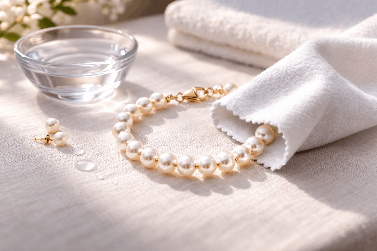 Onderhoud van parelarmbanden