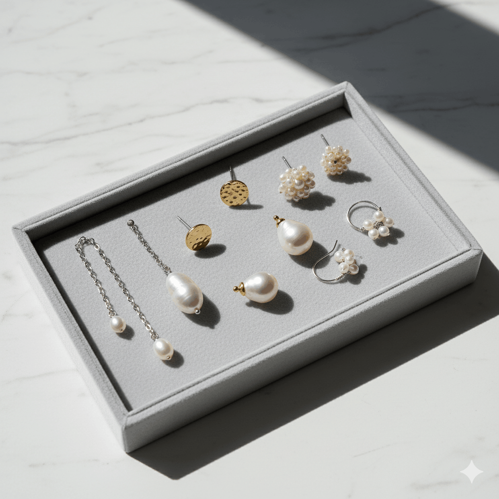 04. Asymmetrische pareloorbellen shoppen bij PearlsOnly