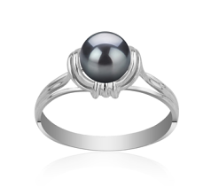 6-7mm Zoetwater Ring in Vreugde Zwart geverfd