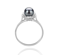 6-7mm Zoetwater Ring in Vreugde Zwart geverfd