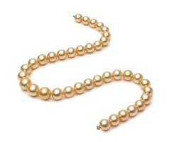 10.4-13.2mm Zuidzee Halsketting in 18 inch Goud