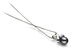 7-8mm Zoetwater Hanger in Keizerin Zwart geverfd