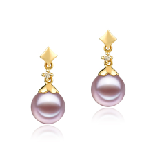 7-8mm Zoetwater Oorbellen set in Georgië Lavendel