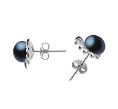 7-8mm Zoetwater Oorbellen set in Verkopen Zwart