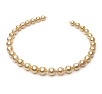 10.1-12.5mm Zuidzee Halsketting in Gouden 18 inch Goud