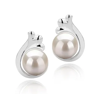 7-8mm Zoetwater Oorbellen set in Bikita Wit