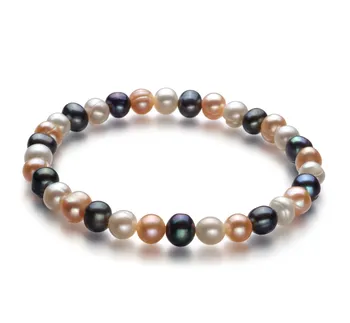 6-7mm Zoetwater Armband in Geluk Veelkleurig