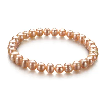 6-7mm Zoetwater Armband in Gelukzaligheid Roze