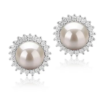 7-8mm Zoetwater Oorbellen set in Drooma Wit