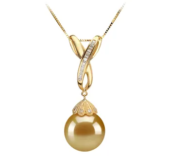 12-13mm Zuidzee Hanger in Edwina Goud 12-13mm Zuidzee Hanger in Edwina Goud
