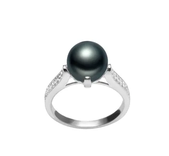 8-9mm Zoetwater Ring in Erica Zwart geverfd