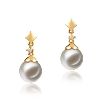 7-8mm Zoetwater Oorbellen set in Georgië Wit