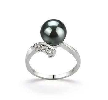 8-9mm Tahitiaans Ring in Genade Zwart
