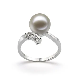 9-10mm Zoetwater Ring in Genade Wit