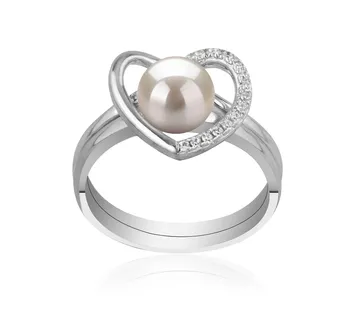6-7mm Zoetwater Ring in Hart Wit