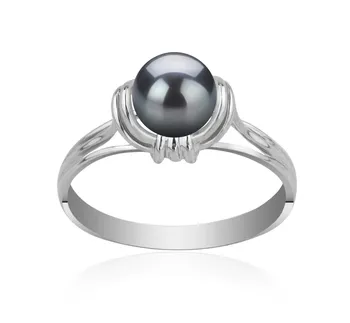 6-7mm Zoetwater Ring in Vreugde Zwart geverfd