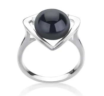 9-10mm Zoetwater Ring in Katie Hart Zwart geverfd