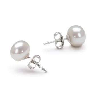 7-8mm Zoetwater Oorbellen set in Wit