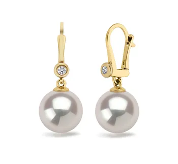 8.5-9mm Zoetwater Oorbellen set in Verlicht Wit