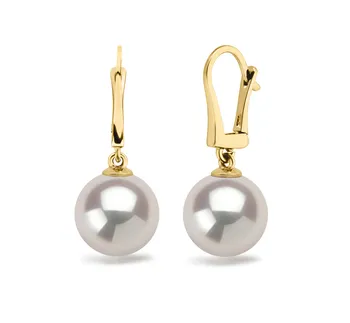 9.5-10mm Zoetwater Oorbellen set in Elementen Wit