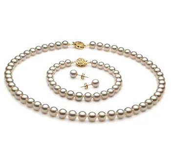 6.5-7mm Japanse Akoya Set in Wit