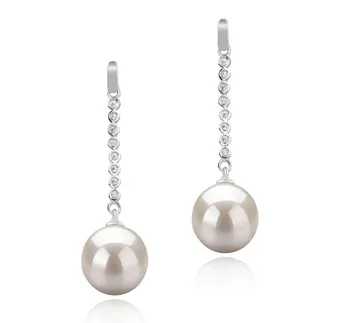 10-11mm Zoetwater Oorbellen set in Porsha Wit