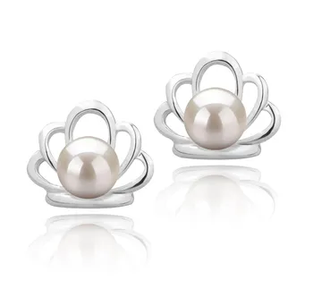 5-6mm Zoetwater Oorbellen set in Prinses Wit