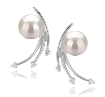 6-7mm Japanse Akoya Oorbellen set in Roos Wit