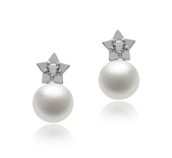 7-8mm Zoetwater Oorbellen set in Ster Wit